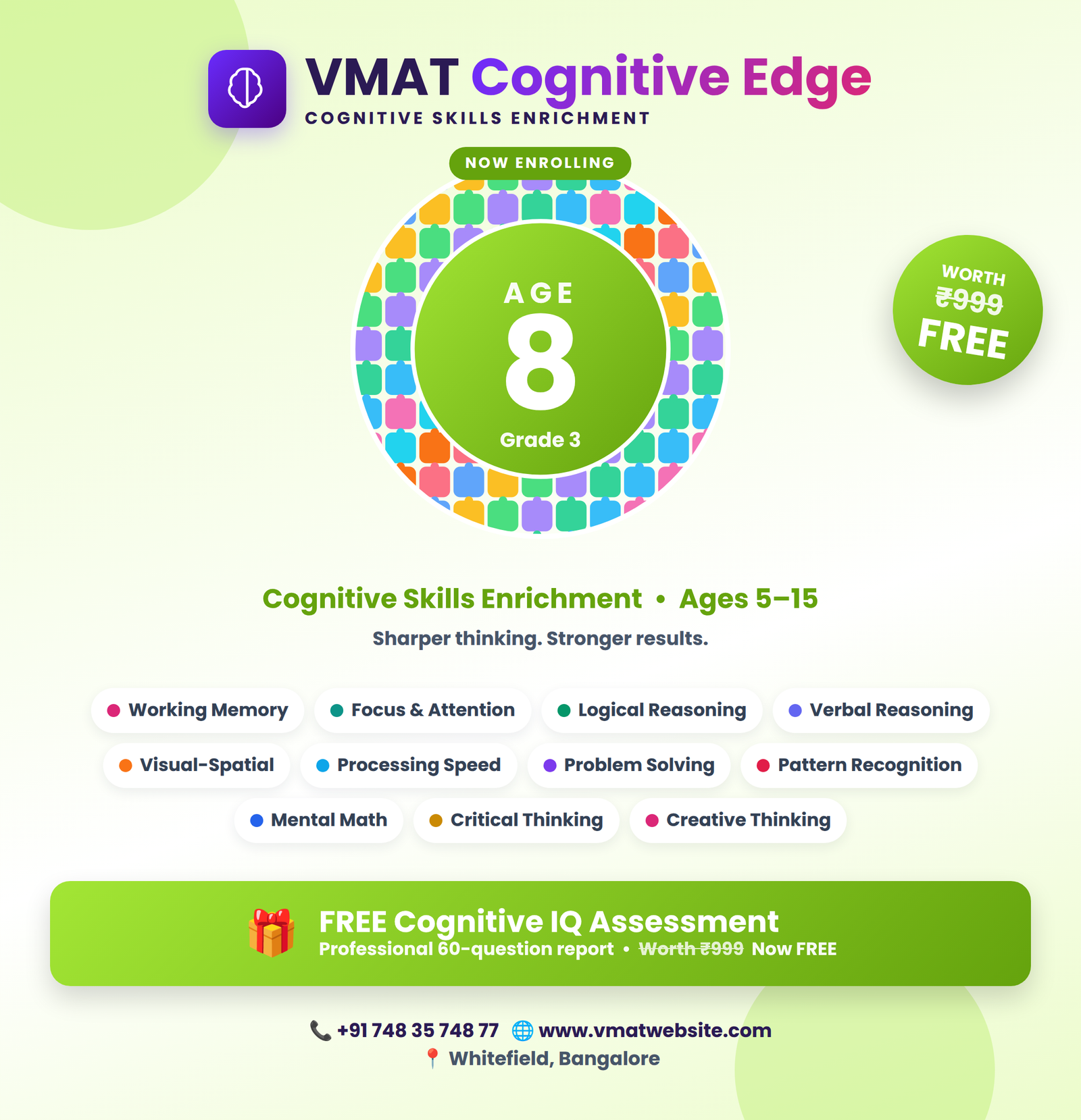 VMAT Cognitive Edge (Cognitive Enrichment Program for age 8)