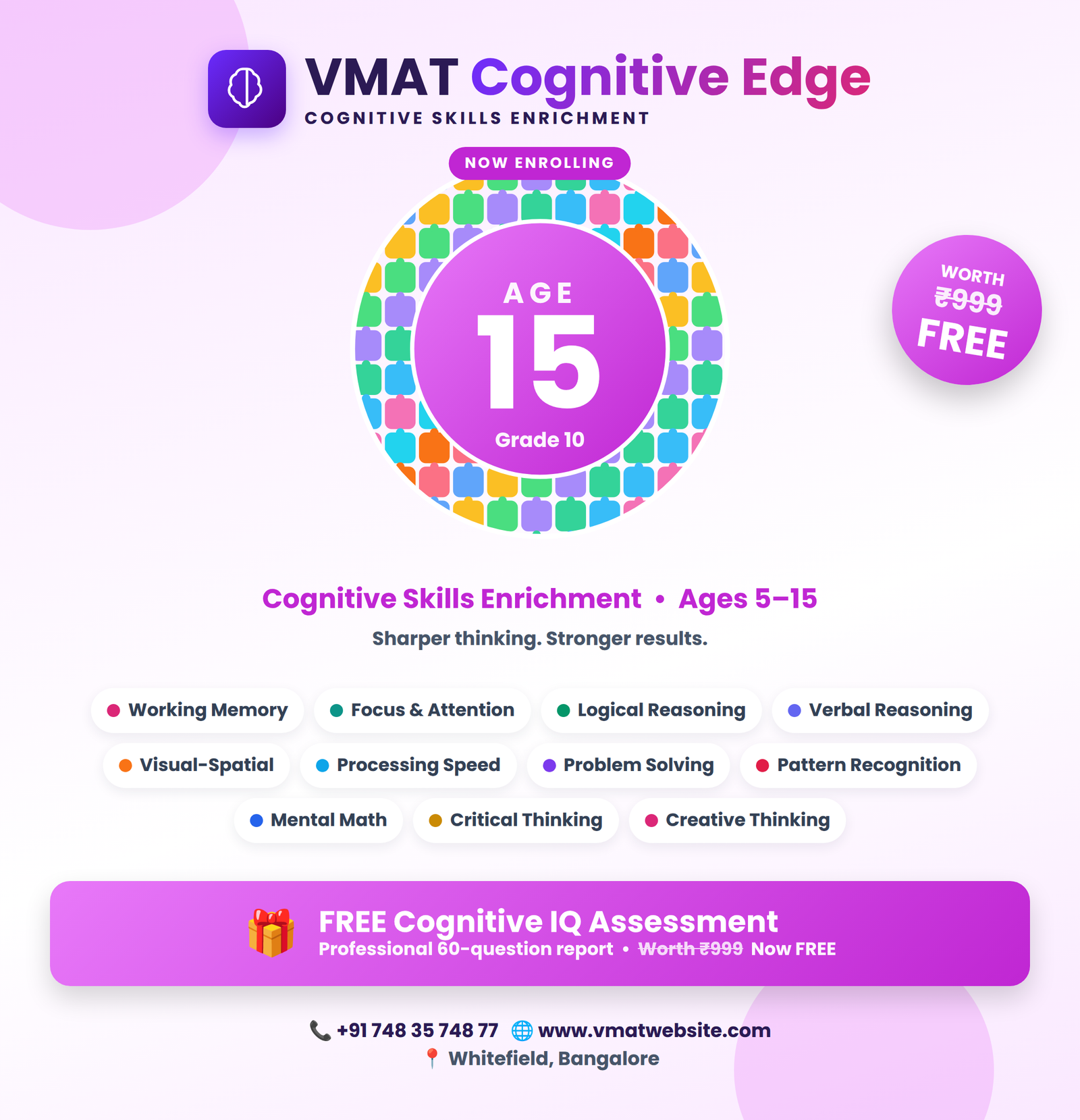 VMAT Cognitive Edge (Cognitive Enhancement Program for age 15)